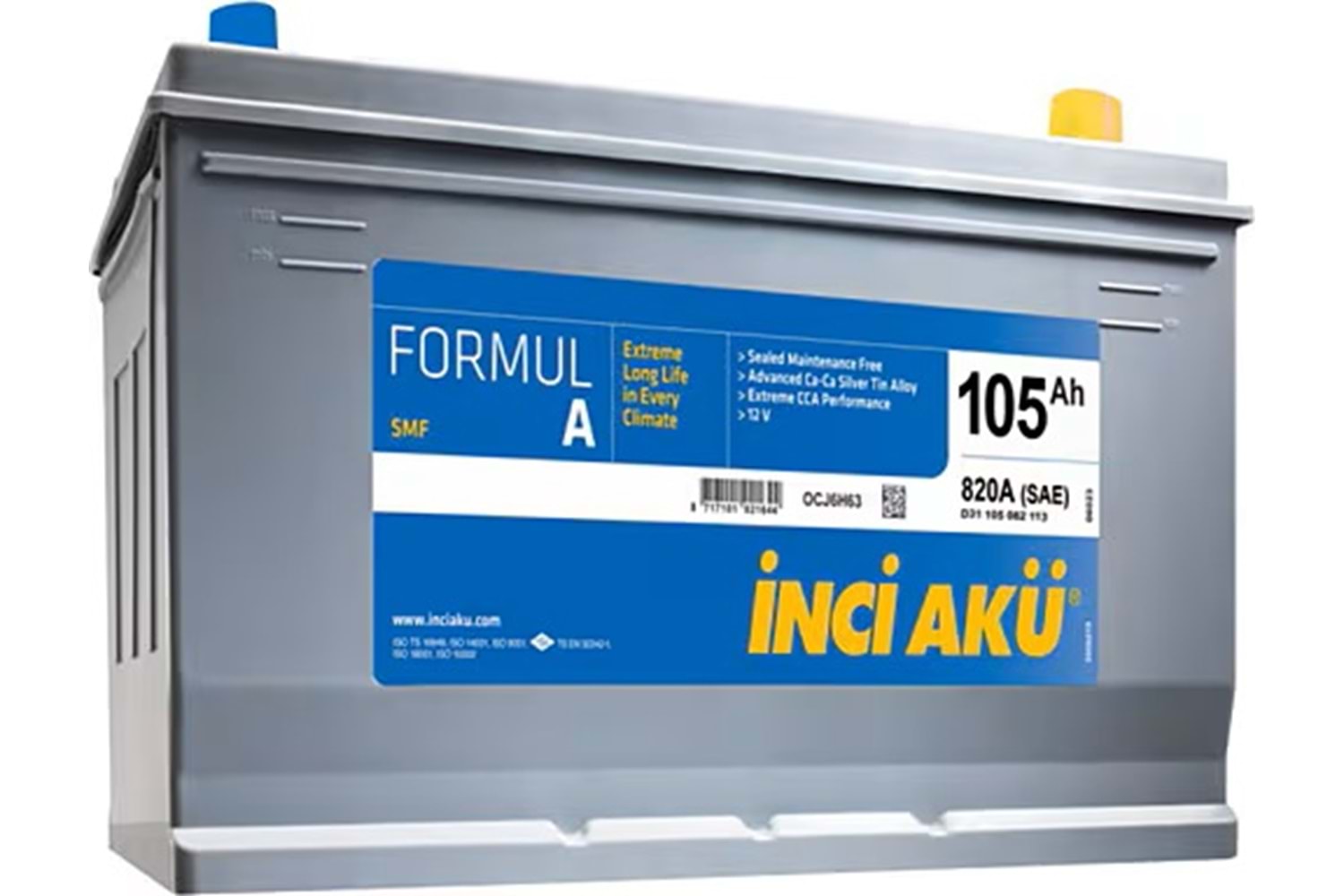 İnci Akü 12V 105 AH ALÇAK